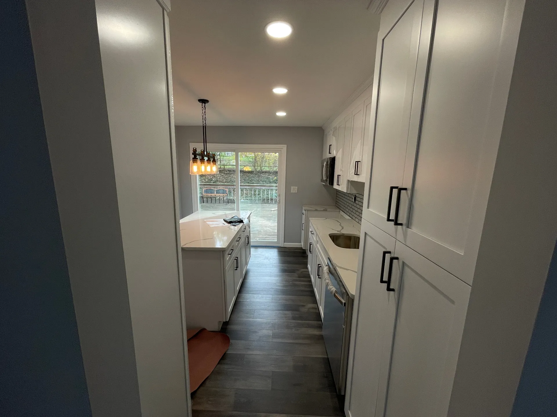 The finished space after construction was completed by Alpha 7 Construction